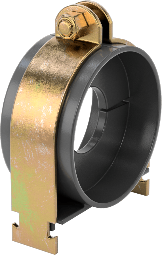Strut Montajlı Metal Yönlendirme Kelepçesi, Yalıtımlı Boru için, 1-5/8" ID, 3-3/4" Uzunluk