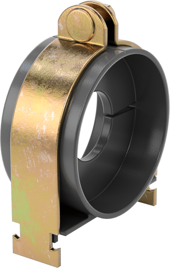 Strut Montajlı Metal Yönlendirme Kelepçesi, Yalıtımlı Boru için, 1-5/8" ID, 3-3/4" Uzunluk