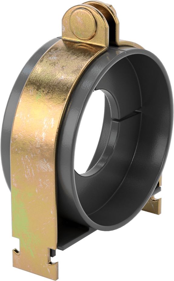 Strut Montajlı Metal Yönlendirme Kelepçesi, Yalıtımlı Boru için, 2-1/8" ID, 4-1/4" Uzunluk