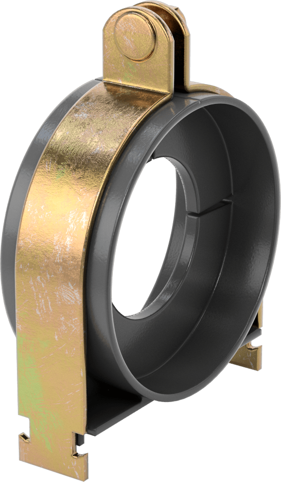Strut Montajlı Metal Yönlendirme Kelepçesi, Yalıtımlı Boru için, 2-5/8" ID, 4-3/4" Uzunluk