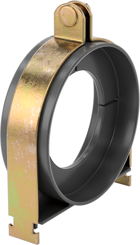 Strut Montajlı Metal Yönlendirme Kelepçesi, Yalıtımlı Boru için, 3-5/8" ID, 5-3/4" Uzunluk