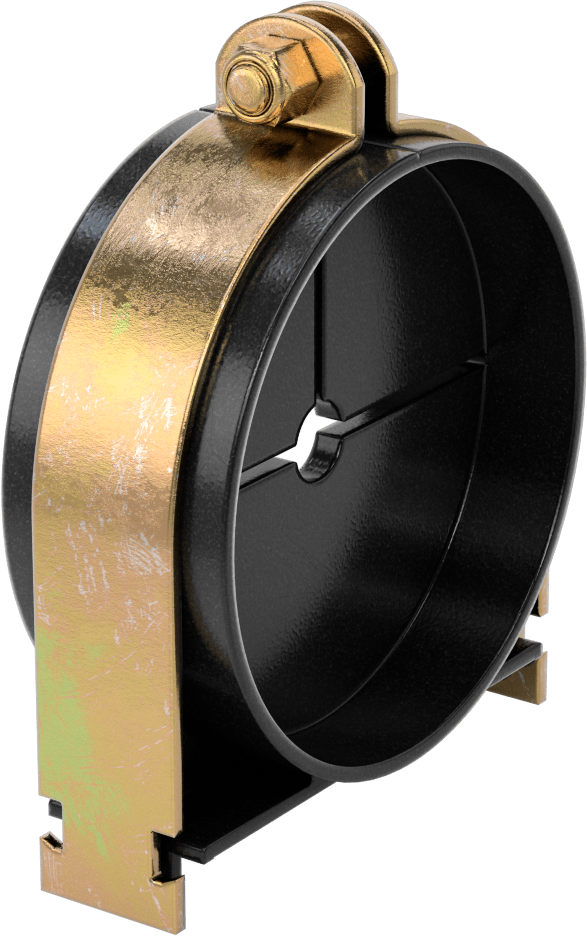 Strut Montajlı Metal Yönlendirme Kelepçesi, Yalıtımlı Boru için, 5/8" ID, 4-5/8" Uzunluk