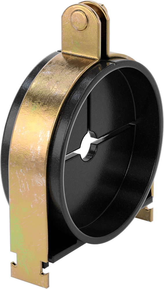Strut Montajlı Metal Yönlendirme Kelepçesi, Yalıtımlı Boru için, 7/8" ID, 5-1/8" Uzunluk