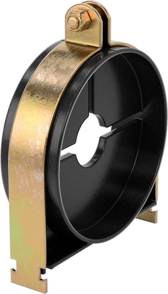 Strut Montajlı Metal Yönlendirme Kelepçesi, Yalıtımlı Boru için, 1-5/8" ID, 5-11/16" Uzunluk