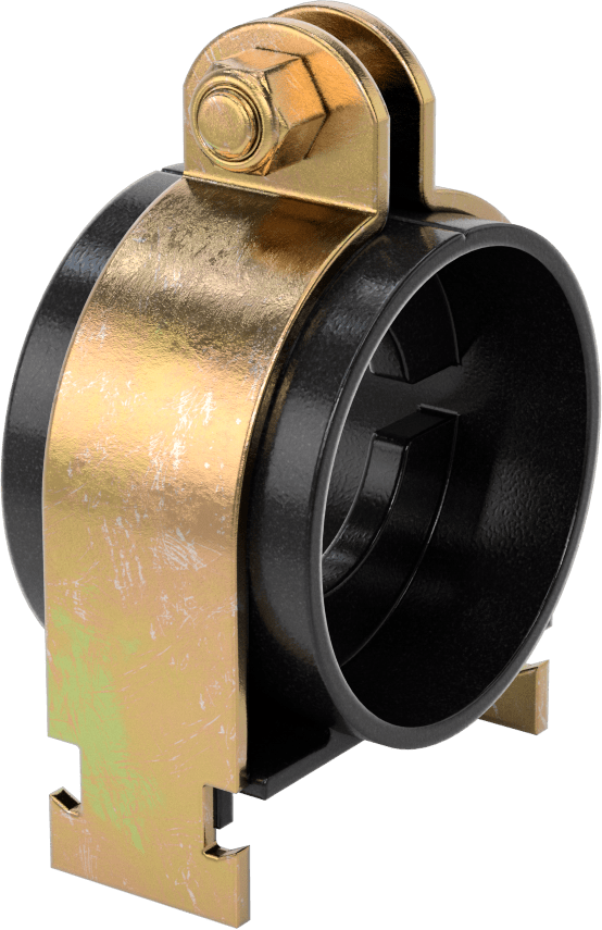 Strut Montajlı Metal Yönlendirme Kelepçesi, Yalıtımlı Boru için, 1-5/8" ID, 2-7/8" Uzunluk