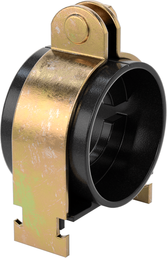 Strut Montajlı Metal Yönlendirme Kelepçesi, Yalıtımlı Boru için, 1-5/8" ID, 2-7/8" Uzunluk