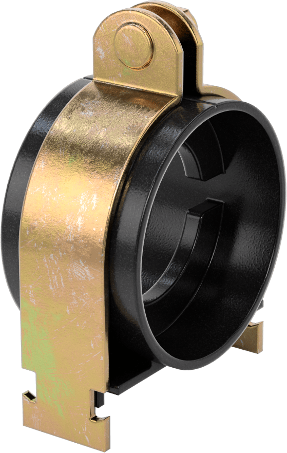 Strut Montajlı Metal Yönlendirme Kelepçesi, Yalıtımlı Boru için, 2-1/8" ID, 3-5/16" Uzunluk