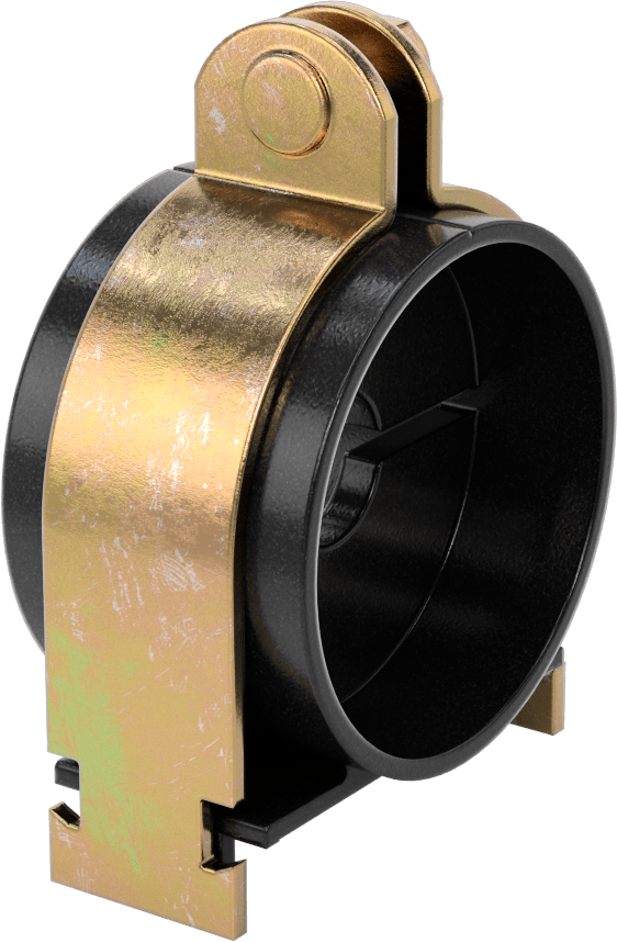 Strut Montajlı Metal Yönlendirme Kelepçesi, Yalıtımlı Boru için, 7/8" ID, 3" Uzunluk