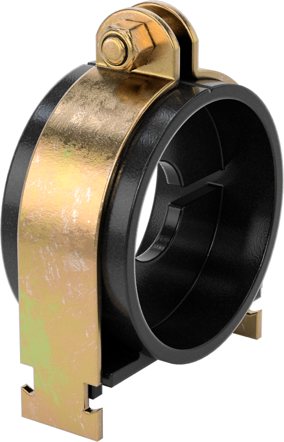Strut Montajlı Metal Yönlendirme Kelepçesi, Yalıtımlı Boru için, 1-3/8" ID, 3-5/8" Uzunluk