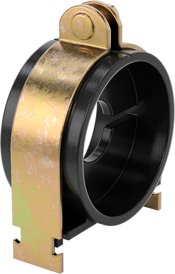Strut Montajlı Metal Yönlendirme Kelepçesi, Yalıtımlı Boru için, 1-3/8" ID, 3-5/8" Uzunluk