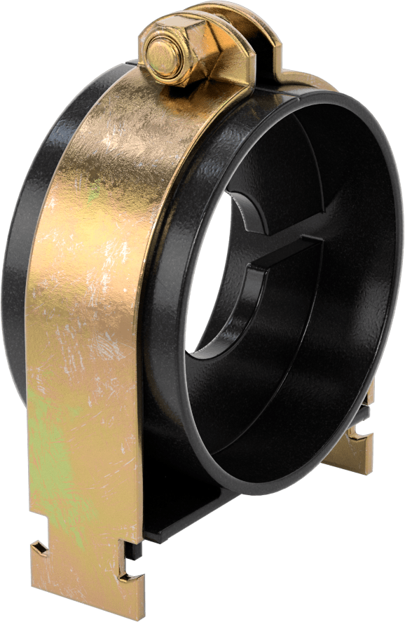 Strut Montajlı Metal Yönlendirme Kelepçesi, Yalıtımlı Boru için, 1-5/8" ID, 3-5/8" Uzunluk