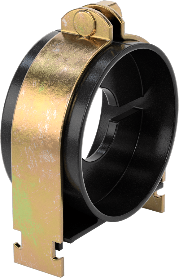 Strut Montajlı Metal Yönlendirme Kelepçesi, Yalıtımlı Boru için, 1-5/8" ID, 3-5/8" Uzunluk