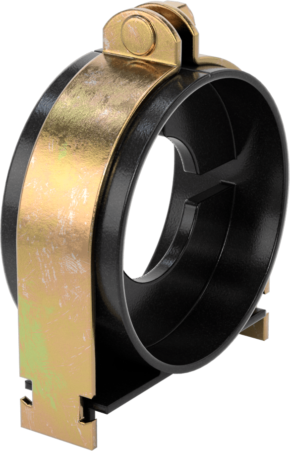 Strut Montajlı Metal Yönlendirme Kelepçesi, Yalıtımlı Boru için, 2-1/8" ID, 4-1/8" Uzunluk