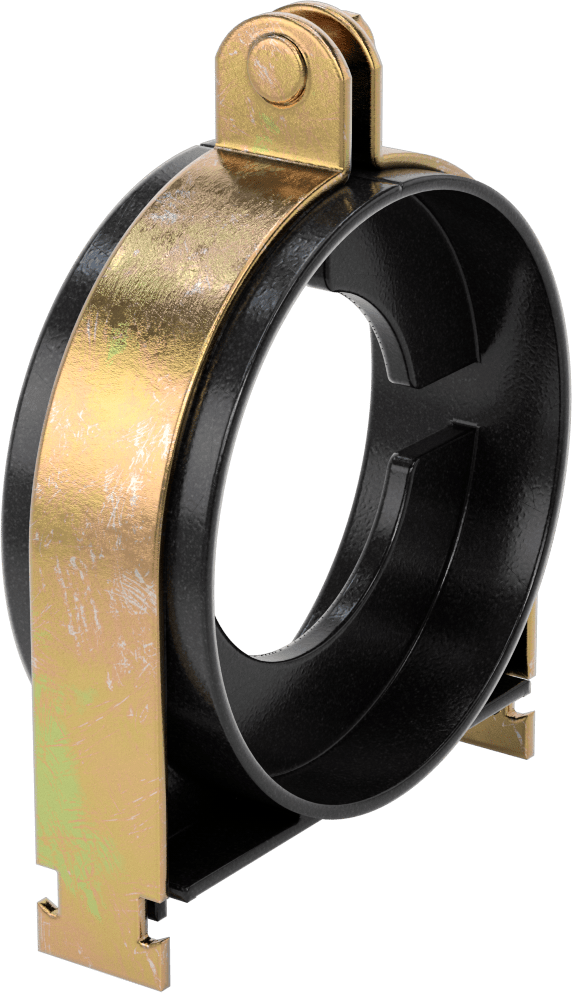 Strut Montajlı Metal Yönlendirme Kelepçesi, Yalıtımlı Boru için, 3-1/8" ID, 5-1/8" Uzunluk