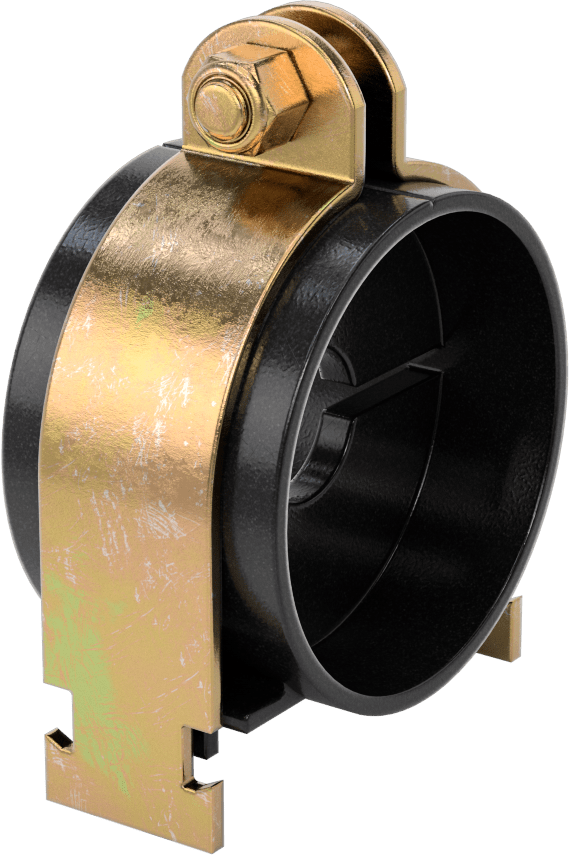 Strut Montajlı Metal Yönlendirme Kelepçesi, Yalıtımlı Boru için, 1" ID, 3" Uzunluk