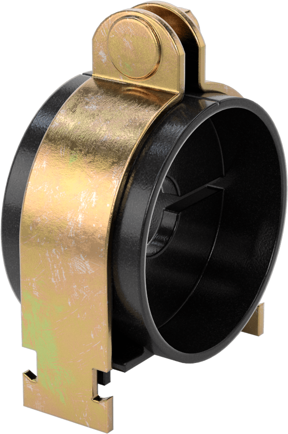 Strut Montajlı Metal Yönlendirme Kelepçesi, Yalıtımlı Boru için, 1" ID, 3" Uzunluk