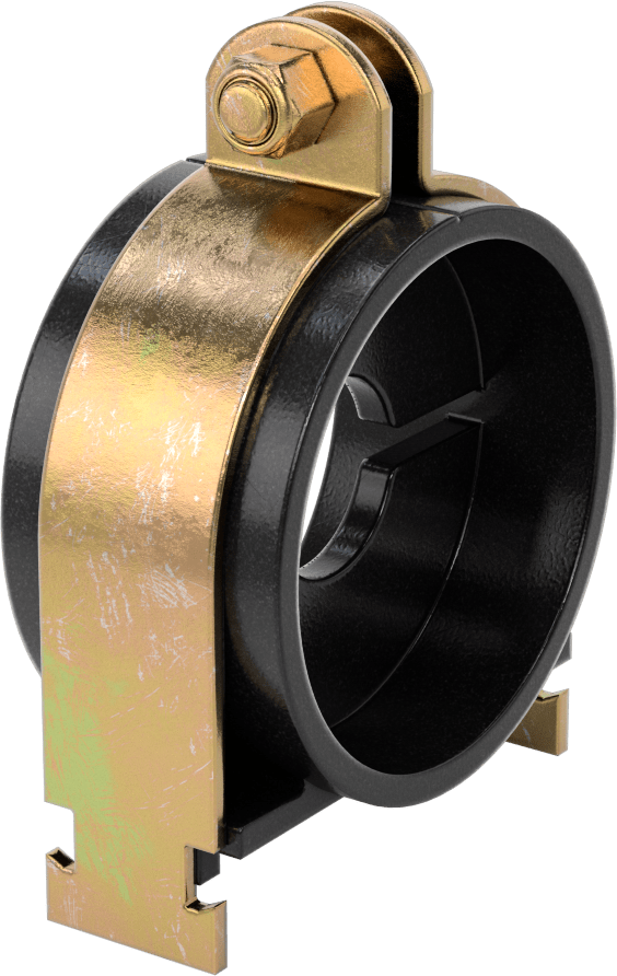 Strut Montajlı Metal Yönlendirme Kelepçesi, Yalıtımlı Boru için, 1-1/4" ID, 3-5/8" Uzunluk