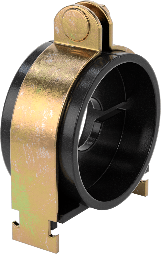 Strut Montajlı Metal Yönlendirme Kelepçesi, Yalıtımlı Boru için, 1-1/4" ID, 3-5/8" Uzunluk
