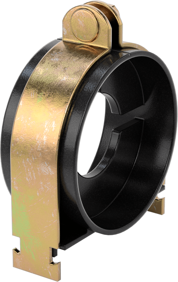 Strut Montajlı Metal Yönlendirme Kelepçesi, Yalıtımlı Boru için, 1-15/16" ID, 4-1/8" Uzunluk
