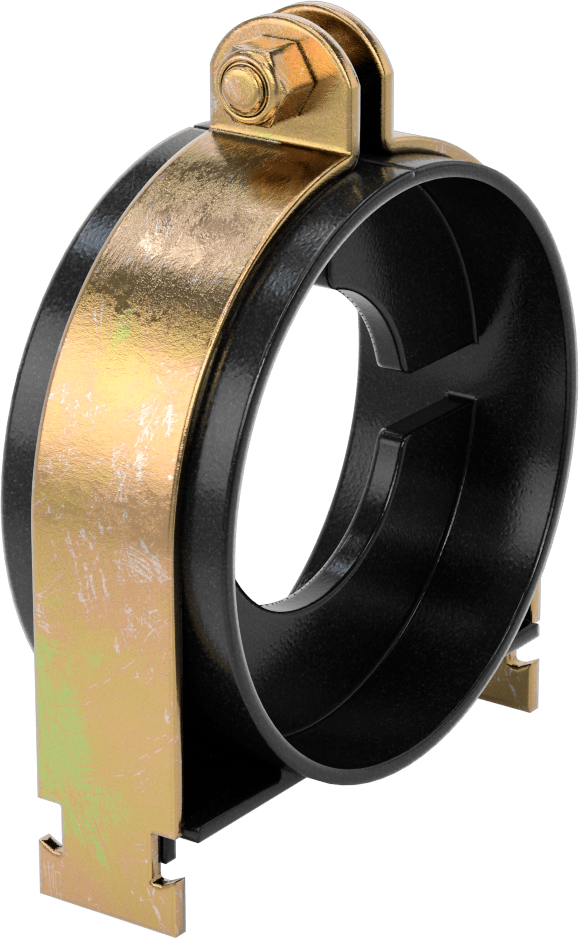 Strut Montajlı Metal Yönlendirme Kelepçesi, Yalıtımlı Boru için, 2-1/2" ID, 4-5/8" Uzunluk