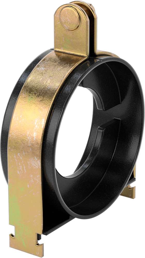 Strut Montajlı Metal Yönlendirme Kelepçesi, Yalıtımlı Boru için, 2-15/16" ID, 5-1/8" Uzunluk