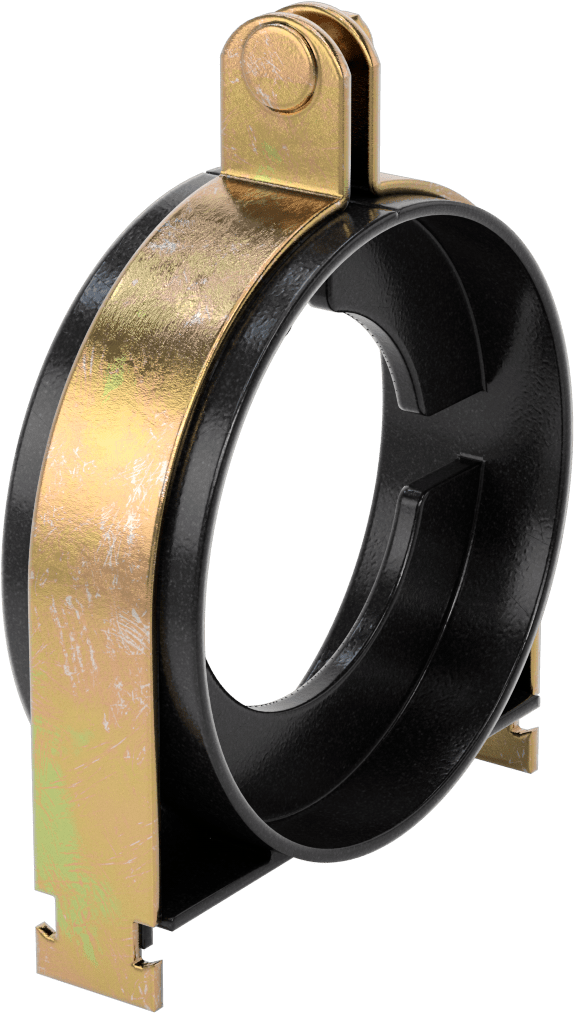 Strut Montajlı Metal Yönlendirme Kelepçesi, Yalıtımlı Boru için, 3-9/16" ID, 5-3/4" Uzunluk