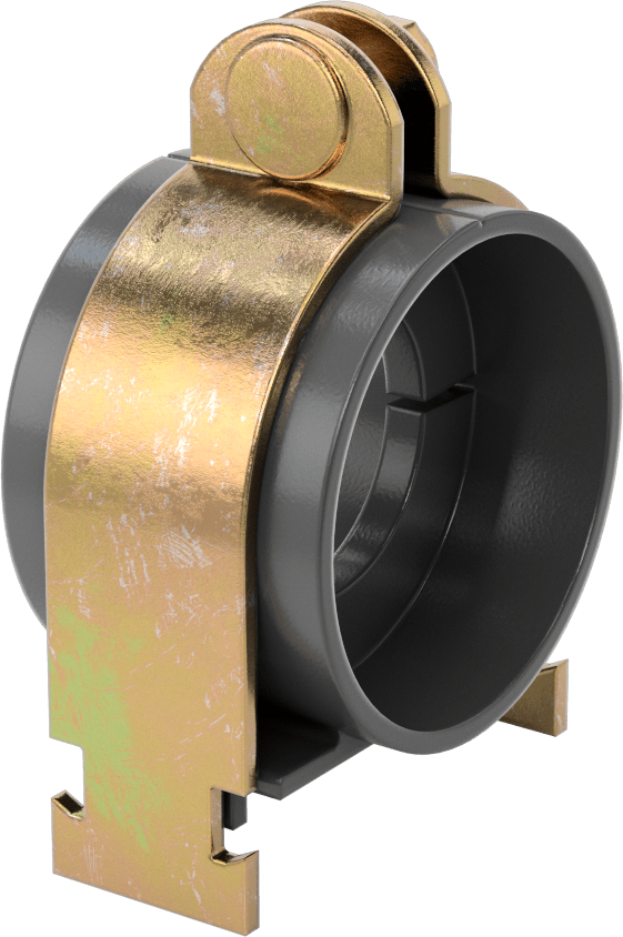 Strut Montajlı Metal Yönlendirme Kelepçesi, Yalıtımlı Boru için, 1-5/8" ID, 2-3/4" Uzunluk