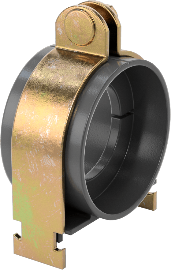 Strut Montajlı Metal Yönlendirme Kelepçesi, Yalıtımlı Boru için, 2-1/8" ID, 3-1/4" Uzunluk