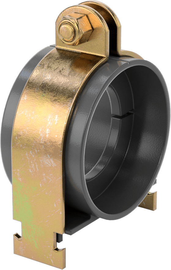 Strut Montajlı Metal Yönlendirme Kelepçesi, Yalıtımlı Boru için, 2-1/8" ID, 3-1/4" Uzunluk