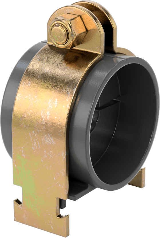 Strut Montajlı Metal Yönlendirme Kelepçesi, Yalıtımlı Boru için, 7/8" ID, 2-1/2" Uzunluk