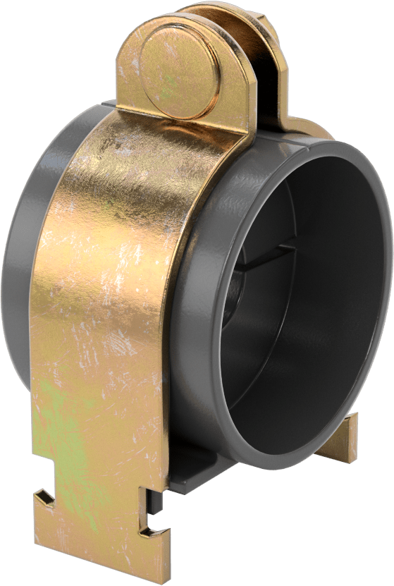 Strut Montajlı Metal Yönlendirme Kelepçesi, Yalıtımlı Boru için, 7/8" ID, 2-1/2" Uzunluk