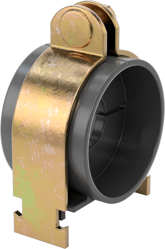 Strut Montajlı Metal Yönlendirme Kelepçesi, Yalıtımlı Boru için, 1-1/8" ID, 2-3/4" Uzunluk