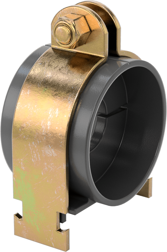 Strut Montajlı Metal Yönlendirme Kelepçesi, Yalıtımlı Boru için, 1-1/8" ID, 2-3/4" Uzunluk