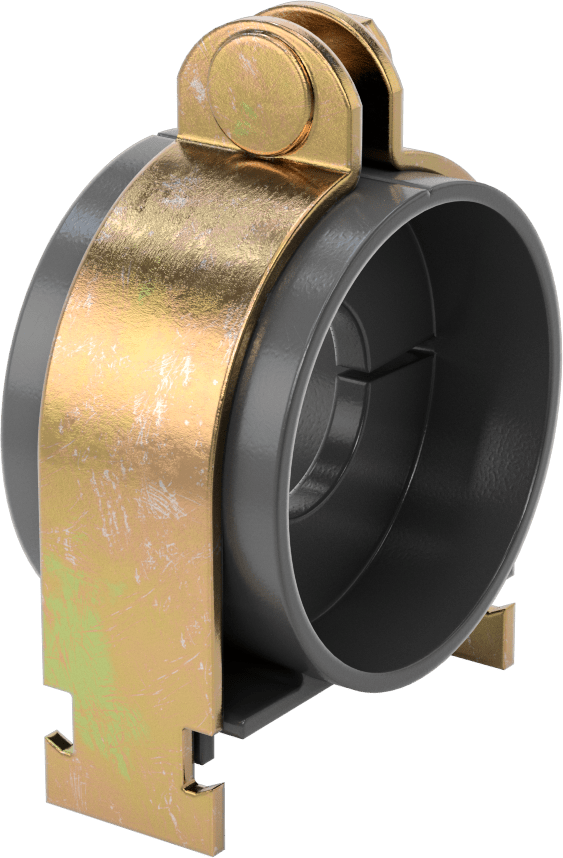 Strut Montajlı Metal Yönlendirme Kelepçesi, Yalıtımlı Boru için, 1-3/8" ID, 3" Uzunluk