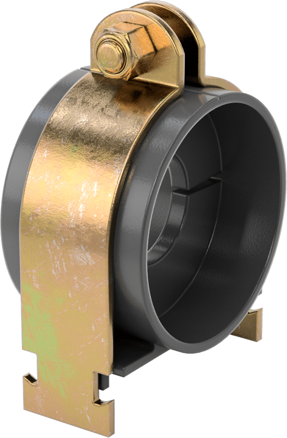 Strut Montajlı Metal Yönlendirme Kelepçesi, Yalıtımlı Boru için, 1-3/8" ID, 3" Uzunluk