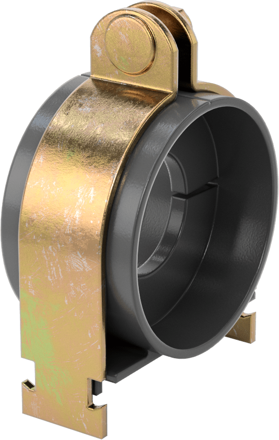 Strut Montajlı Metal Yönlendirme Kelepçesi, Yalıtımlı Boru için, 1-5/8" ID, 3-1/4" Uzunluk