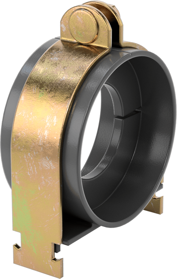 Strut Montajlı Metal Yönlendirme Kelepçesi, Yalıtımlı Boru için, 2-1/8" ID, 3-3/4" Uzunluk