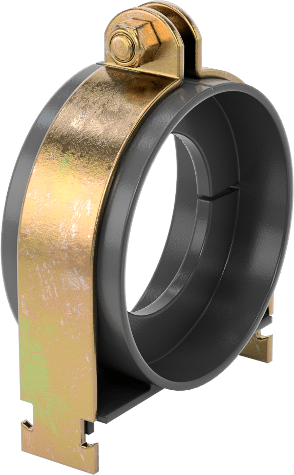 Strut Montajlı Metal Yönlendirme Kelepçesi, Yalıtımlı Boru için, 2-5/8" ID, 4-1/4" Uzunluk