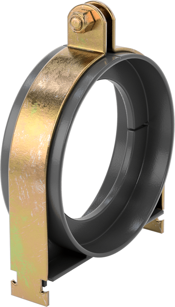 Strut Montajlı Metal Yönlendirme Kelepçesi, Yalıtımlı Boru için, 4-1/8" ID, 5-3/4" Uzunluk