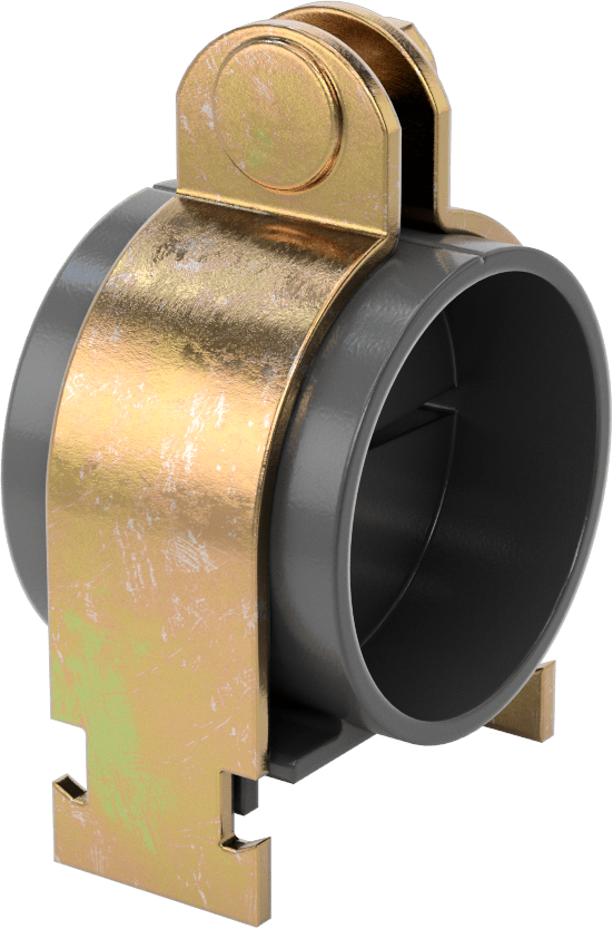 Strut Montajlı Metal Yönlendirme Kelepçesi, Yalıtımlı Boru için, 1/4" ID, 2-3/8" Uzunluk