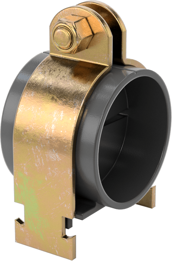 Strut Montajlı Metal Yönlendirme Kelepçesi, Yalıtımlı Boru için, 1/4" ID, 2-3/8" Uzunluk