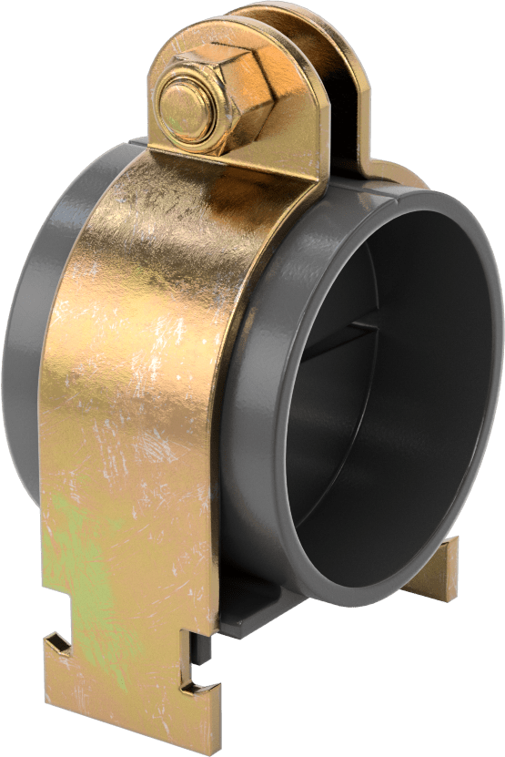 Strut Montajlı Metal Yönlendirme Kelepçesi, Yalıtımlı Boru için, 5/16" ID, 2-7/16" Uzunluk