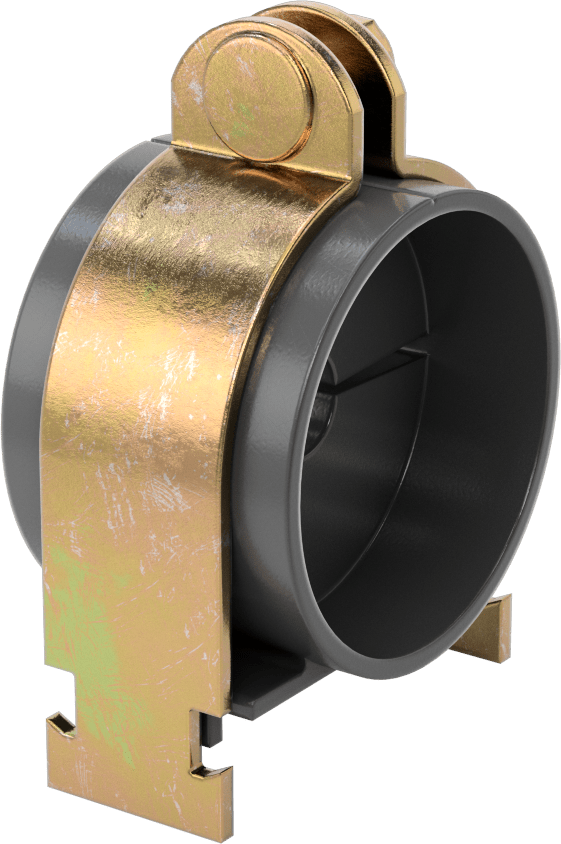 Strut Montajlı Metal Yönlendirme Kelepçesi, Yalıtımlı Boru için, 5/8" ID, 2-3/4" Uzunluk