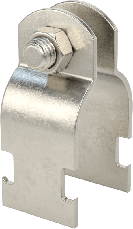 Strut Montajlı Metal Yönlendirme Kelepçesi, 304 Paslanmaz Çelik, 1-5/16" ID, 5/64" Kalınlık