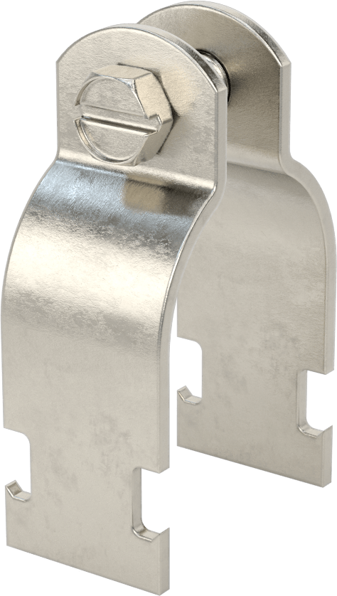Strut Montajlı Metal Yönlendirme Kelepçesi, 304 Paslanmaz Çelik, 1-7/8" ID, 7/64" Kalınlık