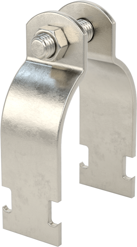 Strut Montajlı Metal Yönlendirme Kelepçesi, 304 Paslanmaz Çelik, 2-3/8" ID, 2-9/16" Uzunluk