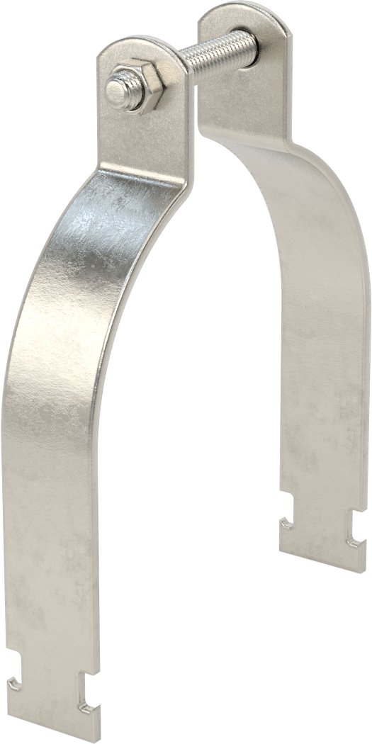 Strut Montajlı Metal Yönlendirme Kelepçesi, 304 Paslanmaz Çelik, 5-9/16" ID, 1/8" Kalınlık