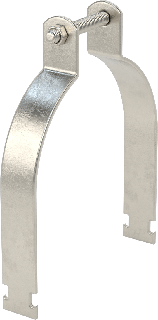 Strut Montajlı Metal Yönlendirme Kelepçesi, 304 Paslanmaz Çelik, 6-5/8" ID, 1/8" Kalınlık