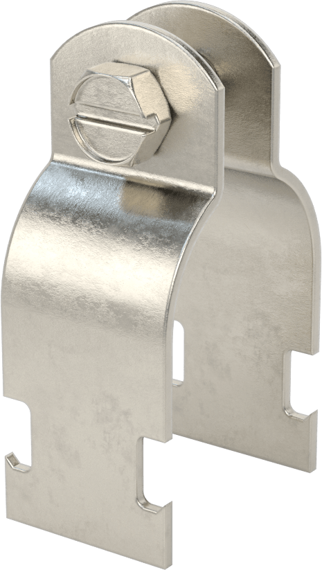 Strut Montajlı Metal Yönlendirme Kelepçesi, 316 Paslanmaz Çelik, 1-5/8" ID, 5/64" Kalınlık