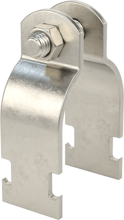 Strut Montajlı Metal Yönlendirme Kelepçesi, 316 Paslanmaz Çelik, 1-7/8" ID, 7/64" Kalınlık